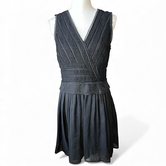 Temperley London black lace Mini Dress cocktail party LBD sleeveless quiet luxe - Picture 2 of 8